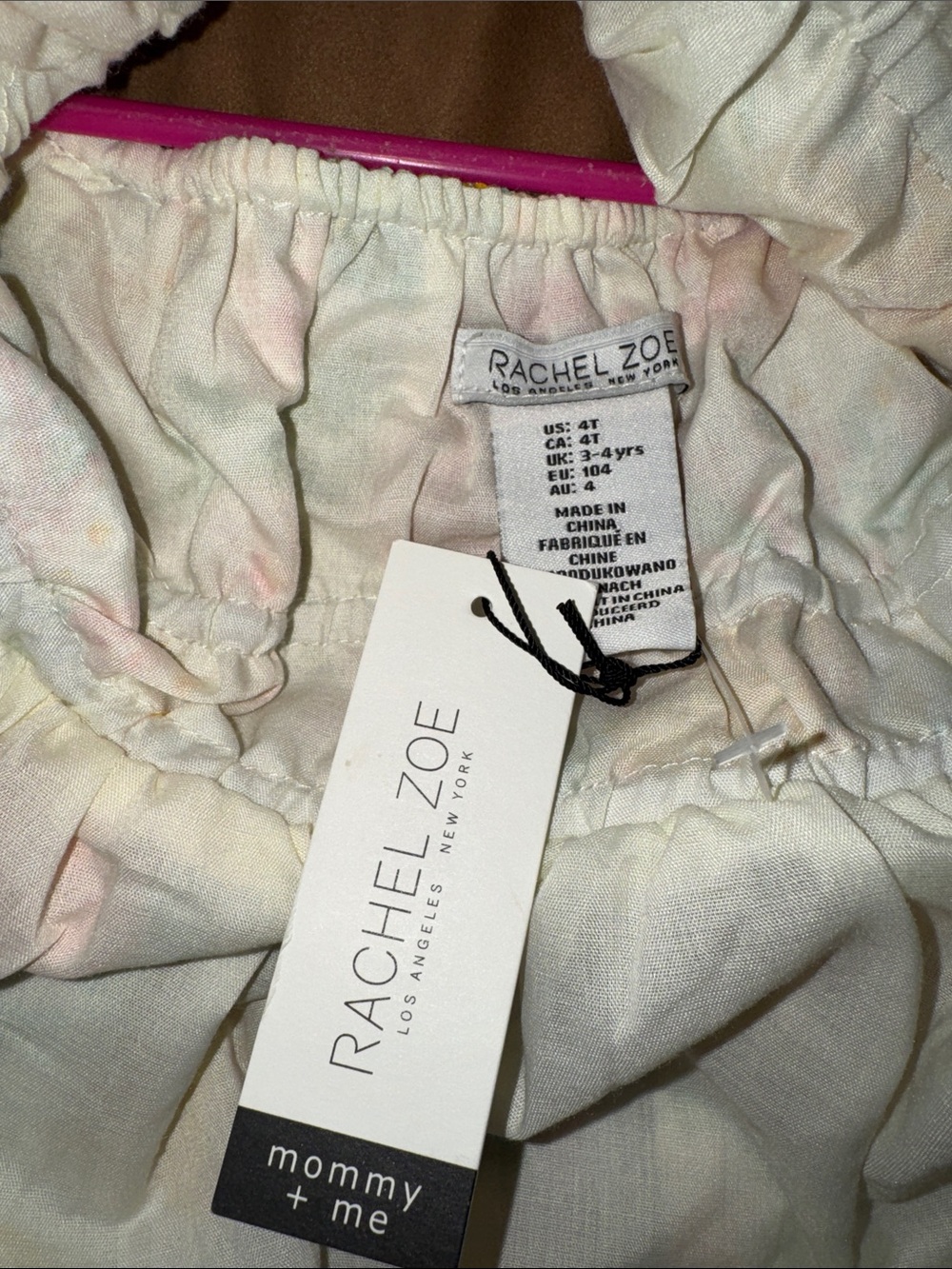 Rachel Zoe White Floral Puff-Sleeve Dress with Yellow & Pink Accents - Picture 2 of 3